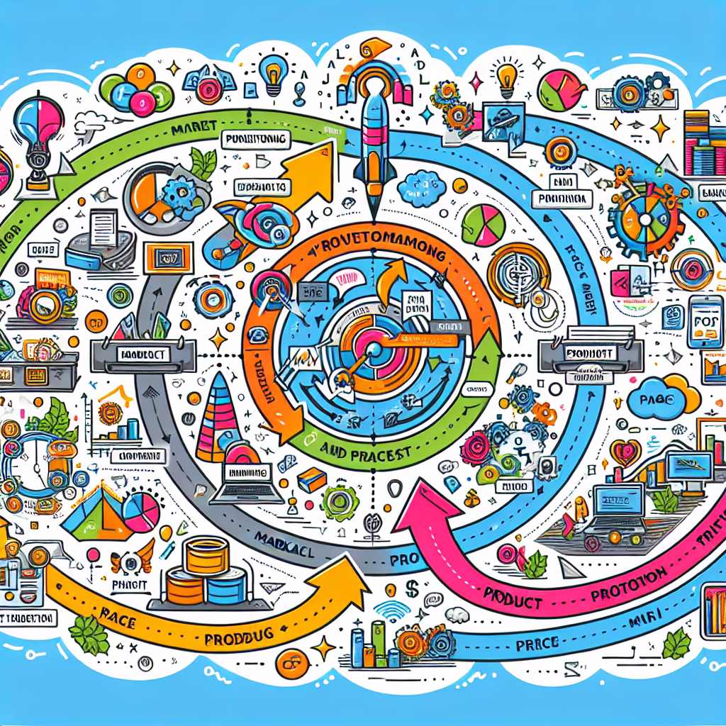 A dynamic marketing strategy roadmap, illustrating the journey from identifying target markets and product positioning to developing a robust marketing mix.
