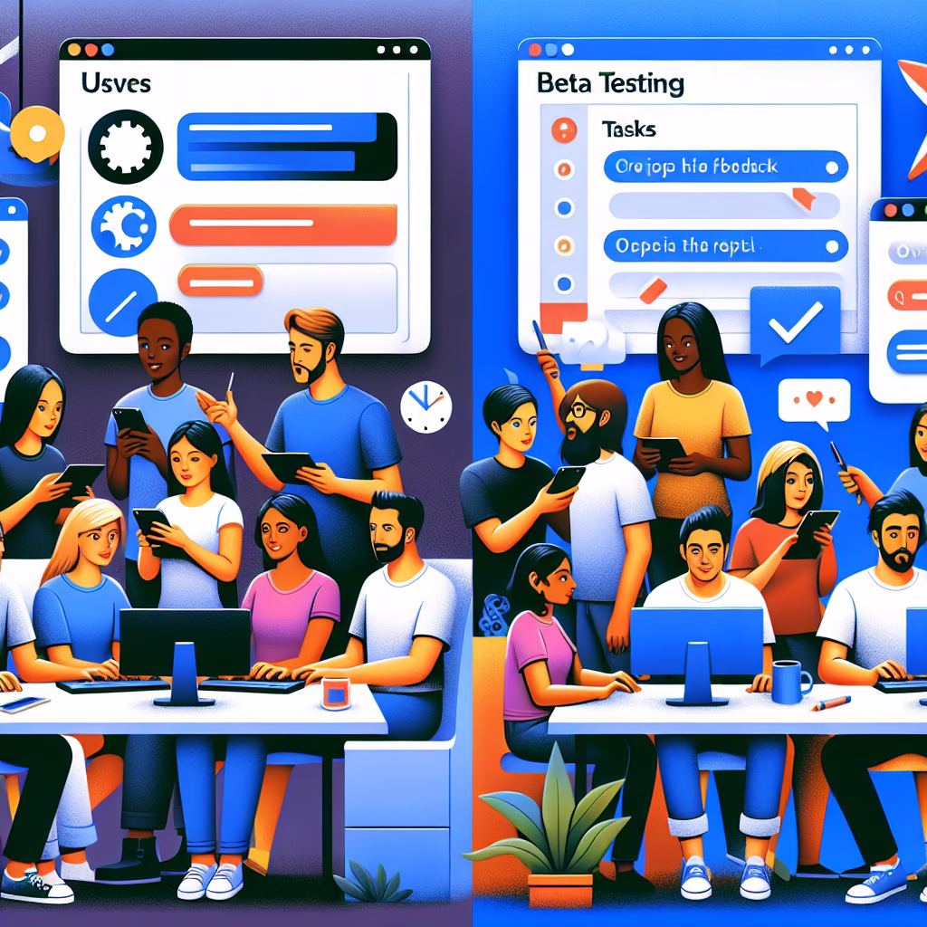 A split-screen illustration. On one side, users are providing feedback on ChatGPT's 