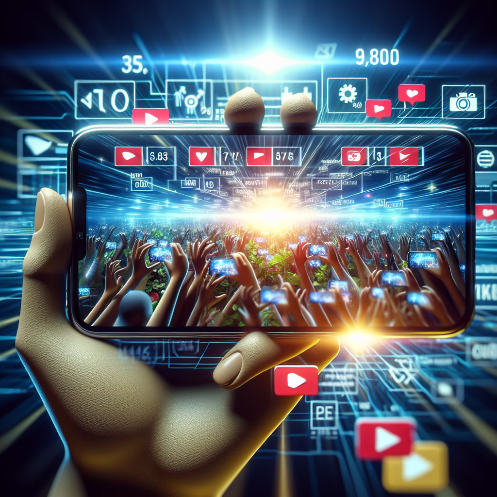 A close-up shot of a smartphone displaying a TikTok feed filled with engaging video ads. The scene captures the fast-paced and dynamic nature of the platform, highlighting user-generated content and viral trends. The lighting is bright and cheerful, emphasizing the youthful energy of TikTok.