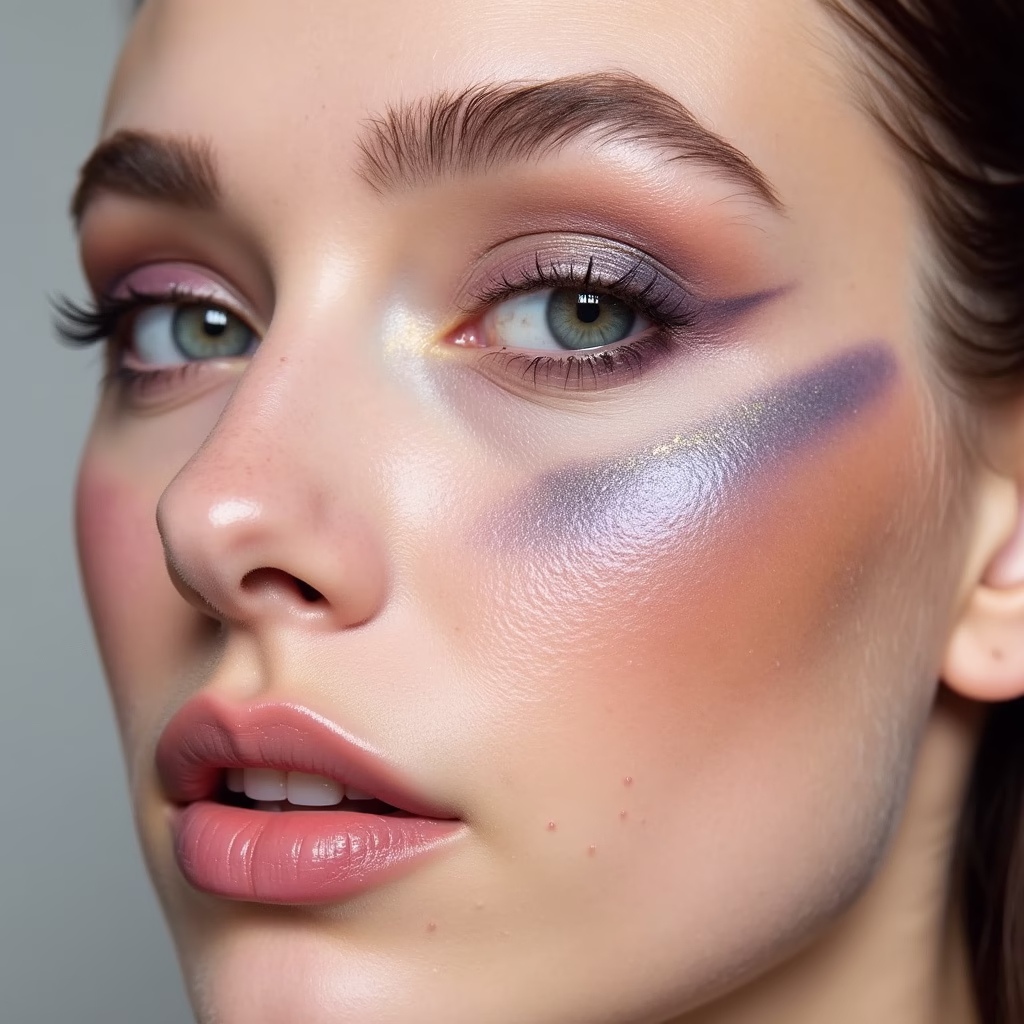 A close-up shot showcasing a variety of eyeshadow looks, ranging from bright and pastel colors to subtle gray tones, demonstrating the 